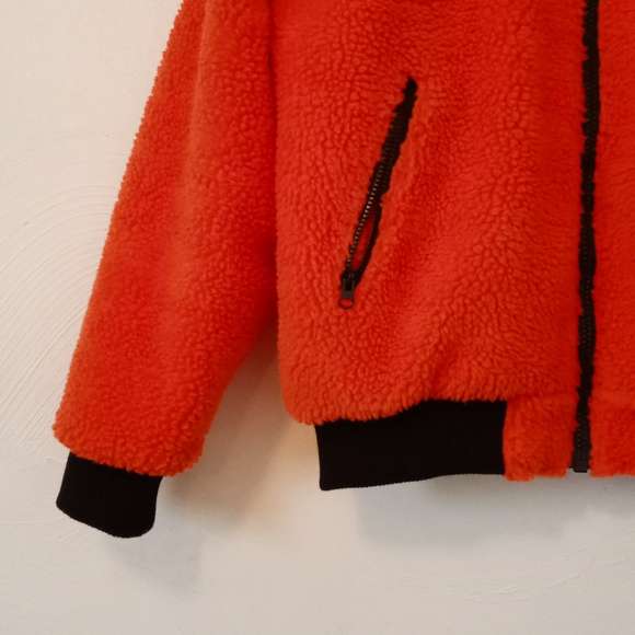 Collusion // Orange Fuzzy Bomber Jacket - Picture 4 of 5